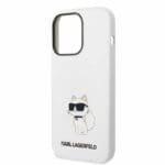 Karl Lagerfeld KLHCP14LSNCHBCH White Silicone Choupette Kryt iPhone 14 Pro