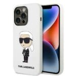 Karl Lagerfeld KLHCP14LSNIKBCH White Silicone Ikonik Kryt iPhone 14 Pro