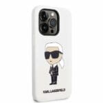Karl Lagerfeld KLHCP14LSNIKBCH White Silicone Ikonik Kryt iPhone 14 Pro