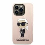 Karl Lagerfeld KLHCP14LSNIKBCP Pink Silicone Ikonik Kryt iPhone 14 Pro
