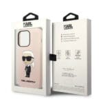 Karl Lagerfeld KLHCP14LSNIKBCP Pink Silicone Ikonik Kryt iPhone 14 Pro