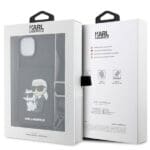 Karl Lagerfeld KLHCP14MCSAKCPMK Hardcase Black Crossbody Saffiano Karl & Choupette Kryt iPhone 14 Plus