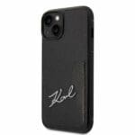 Karl Lagerfeld KLHCP14MCSSK Black Signature Logo Cardslot Kryt iPhone 14 Plus