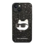 Karl Lagerfeld KLHCP14MG2CPK Black Glitter Choupette Patch Kryt iPhone 14 Plus