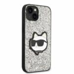 Karl Lagerfeld KLHCP14MG2CPS Silver Glitter Choupette Patch Kryt iPhone 14 Plus