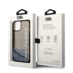 Karl Lagerfeld KLHCP14MLCKVK Black Liquid Glitter Elong Kryt iPhone 14 Plus
