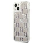 Karl Lagerfeld KLHCP14MLMNMS Silver Liquid Glitter Monogram Kryt iPhone 14 Plus