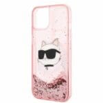 Karl Lagerfeld KLHCP14MLNCHCP Pink Glitter Choupette Head Kryt iPhone 14 Plus