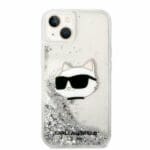 Karl Lagerfeld KLHCP14MLNCHCS Silver Glitter Choupette Head Kryt iPhone 14 Plus