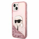 Karl Lagerfeld KLHCP14MLNKHCP Pink Glitter Karl Head Kryt iPhone 14 Plus