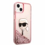 Karl Lagerfeld KLHCP14MLNKHCP Pink Glitter Karl Head Kryt iPhone 14 Plus