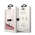 Karl Lagerfeld KLHCP14MLNKHCP Pink Glitter Karl Head Kryt iPhone 14 Plus