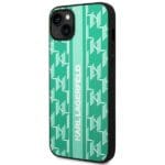 Karl Lagerfeld KLHCP14MPGKLSKN Green Monogram Stripe Kryt iPhone 14 Plus