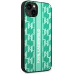 Karl Lagerfeld KLHCP14MPGKLSKN Green Monogram Stripe Kryt iPhone 14 Plus