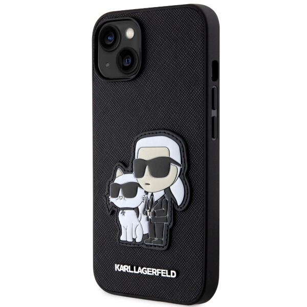 Karl Lagerfeld KLHCP14MSANKCPK Hardcase Black Saffiano Karl & Choupette Kryt iPhone 14 Plus