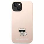 Karl Lagerfeld KLHCP14MSLCTPI Light Pink Silicone Choupette Body Kryt iPhone 14 Plus