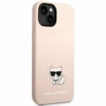 Karl Lagerfeld KLHCP14MSLCTPI Light Pink Silicone Choupette Body Kryt iPhone 14 Plus