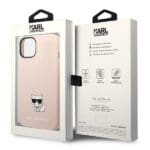 Karl Lagerfeld KLHCP14MSLCTPI Light Pink Silicone Choupette Body Kryt iPhone 14 Plus