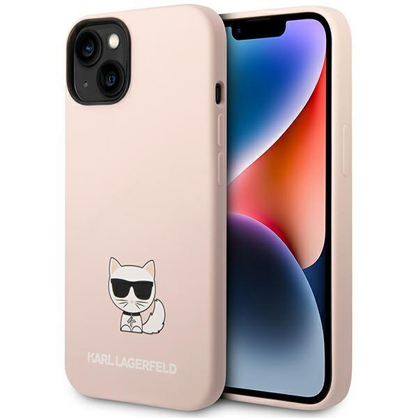 Karl Lagerfeld KLHCP14MSLCTPI Light Pink Silicone Choupette Body Kryt iPhone 14 Plus