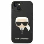Karl Lagerfeld KLHCP14MSLKHBK Black Silicone Karl`s Head Kryt iPhone 14 Plus