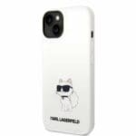 Karl Lagerfeld KLHCP14MSNCHBCH White Silicone Choupette Kryt iPhone 14 Plus