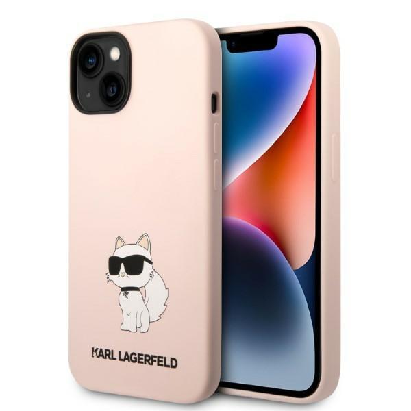 Karl Lagerfeld KLHCP14MSNCHBCP Pink Silicone Choupette Kryt iPhone 14 Plus