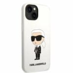 Karl Lagerfeld KLHCP14MSNIKBCH White Silicone Ikonik Kryt iPhone 14 Plus