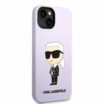 Karl Lagerfeld KLHCP14MSNIKBCU Purple Silicone Ikonik Kryt iPhone 14 Plus