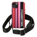 Karl Lagerfeld KLHCP14MSTSTP Pink Color Stripes Strap Kryt iPhone 14 Plus