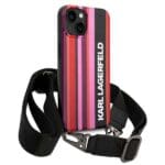 Karl Lagerfeld KLHCP14MSTSTP Pink Color Stripes Strap Kryt iPhone 14 Plus