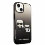 Karl Lagerfeld KLHCP14MTGKCK Black Gradient Ikonik Karl & Choupette Kryt iPhone 14 Plus