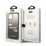 Karl Lagerfeld KLHCP14MTGKCK Black Gradient Ikonik Karl & Choupette Kryt iPhone 14 Plus