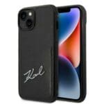 Karl Lagerfeld KLHCP14SCSSK Black Signature Logo Cardslot Kryt iPhone 14
