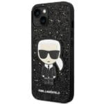 Karl Lagerfeld KLHCP14SGFKPK Black Glitter Flakes Ikonik Kryt iPhone 14