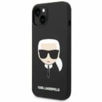 Karl Lagerfeld KLHCP14SSLKHBK Black Silicone Karl`s Head Kryt iPhone 14