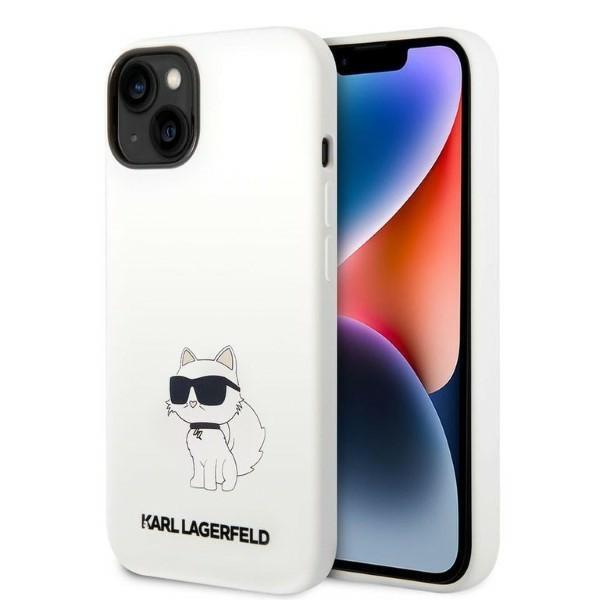 Karl Lagerfeld KLHCP14SSNCHBCH White Silicone Choupette Kryt iPhone 14