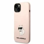 Karl Lagerfeld KLHCP14SSNCHBCP Pink Silicone Choupette Kryt iPhone 14