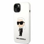 Karl Lagerfeld KLHCP14SSNIKBCH White Silicone Ikonik Kryt iPhone 14