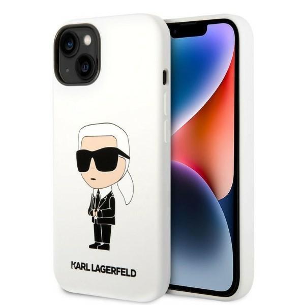 Karl Lagerfeld KLHCP14SSNIKBCH White Silicone Ikonik Kryt iPhone 14