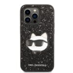 Karl Lagerfeld KLHCP14XG2CPK Black Glitter Choupette Patch Kryt iPhone 14 Pro Max
