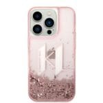 Karl Lagerfeld KLHCP14XLBKLCP Pink Liquid Glitter Big KL Kryt iPhone 14 Pro Max