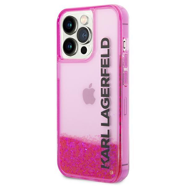 Karl Lagerfeld KLHCP14XLCKVF Pink Liquid Glitter Elong Kryt iPhone 14 Pro Max