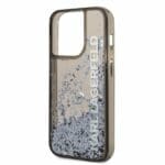 Karl Lagerfeld KLHCP14XLCKVK Black Liquid Glitter Elong Kryt iPhone 14 Pro Max