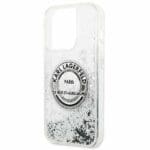 Karl Lagerfeld KLHCP14XLCRSGRS Silver Liquid Glitter RSG Kryt iPhone 14 Pro Max
