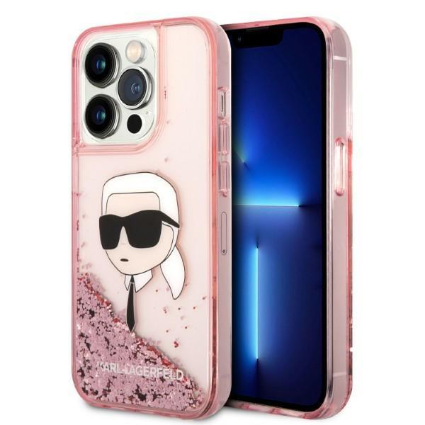 Karl Lagerfeld KLHCP14XLNKHCP Pink Glitter NFT Karl Head Kryt iPhone 14 Pro Max