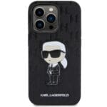 Karl Lagerfeld KLHCP14XSAKHPKK Black Saffiano Monogram Ikonik Kryt iPhone 14 Pro Max