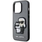 Karl Lagerfeld KLHCP14XSANKCPG Hardcase Silver Saffiano Karl & Choupette Kryt iPhone 14 Pro Max