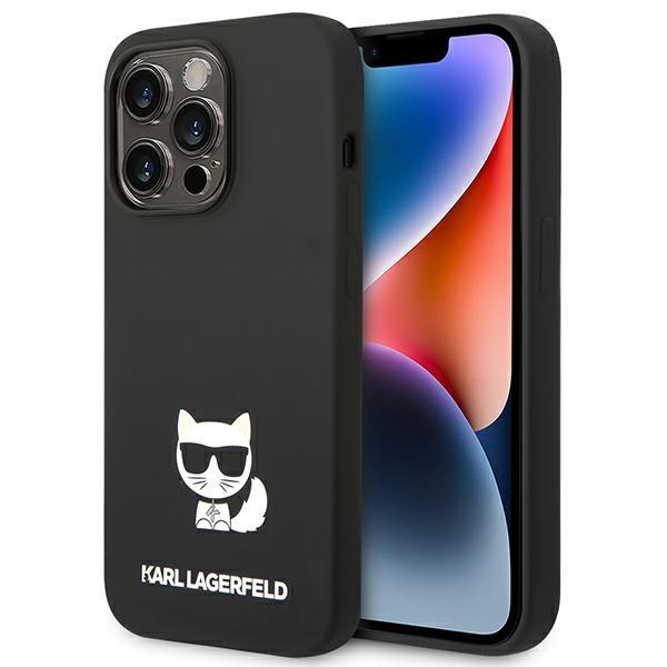 Karl Lagerfeld KLHCP14XSLCTBK Black Silicone Choupette Body Kryt iPhone 14 Pro Max