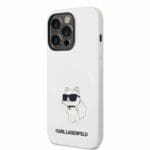 Karl Lagerfeld KLHCP14XSNCHBCH White Silicone Choupette Kryt iPhone 14 Pro Max