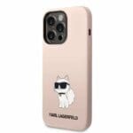 Karl Lagerfeld KLHCP14XSNCHBCP Pink Silicone Choupette Kryt iPhone 14 Pro Max